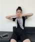 Color Block Cut-Out Top